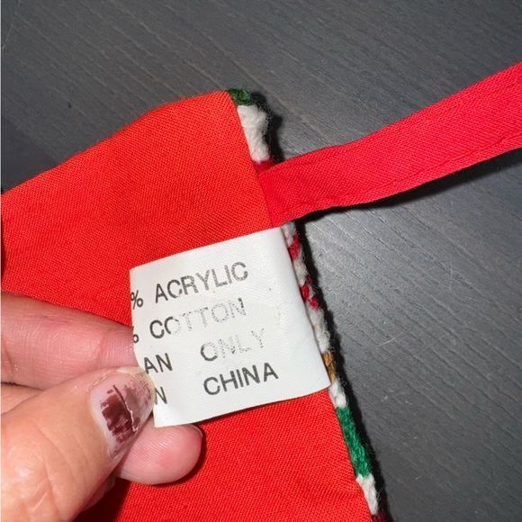 Christmas stocking embroidered handmade Teddy bears - Picture 4 of 6